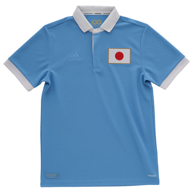 新品 S サッカー日本代表 100周年 アニバーサリーユニフォーム ポロシャツ-